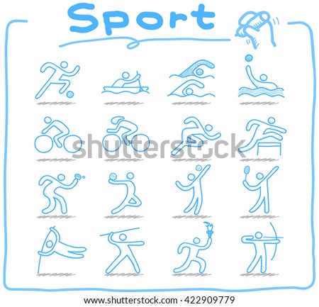 Vector Doodle sport icon set