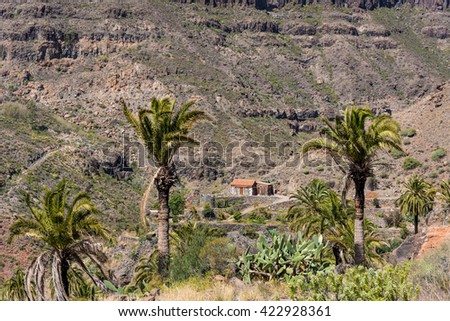 Small stone house in Valley Ayagaures of gran canaria, spain