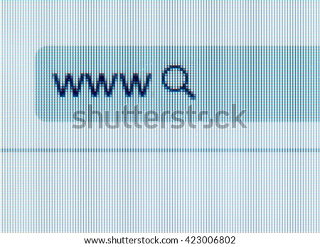 address bar of the Internet browser with a search icon on computer screen