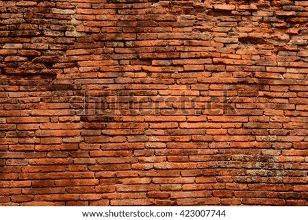 Old grungy retro vintage red brick wall texture background and Pattern