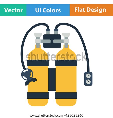 Flat design icon of scuba in ui colors. Vector illustration.