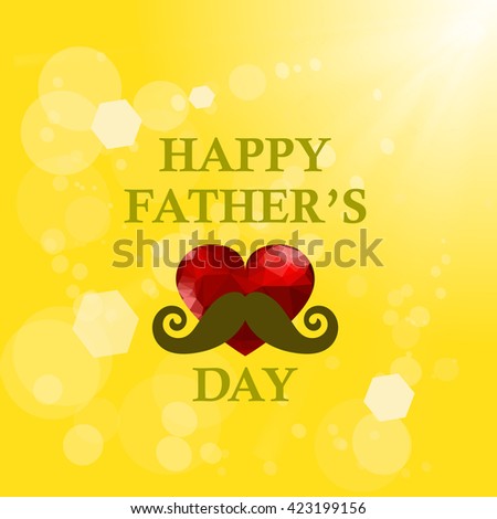 Vector Fathers Day Banner on Yellow Summer Sun Background