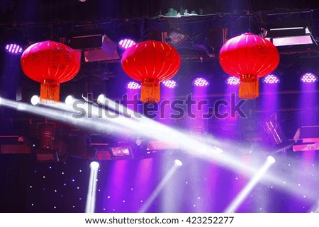 
Stage lighting effect in the dark, close-up pictures 