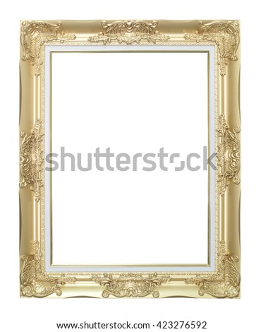 golden frame isolated on white background