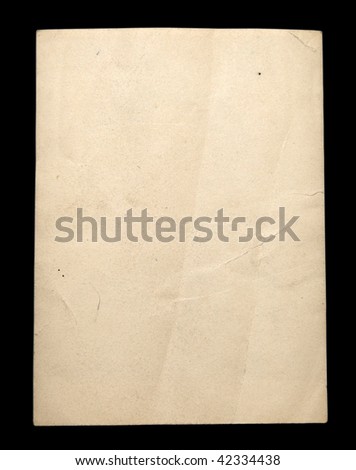 old photo paper texture isolated on a black background