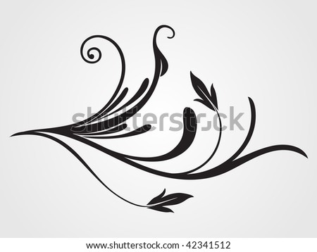 background with abstract element black floral design tattoo