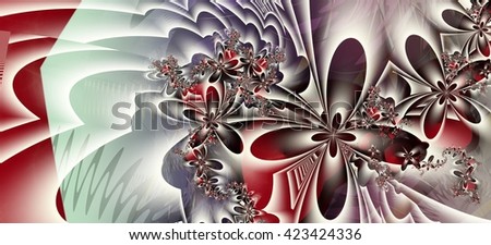Beautiful contrasting background with stylized flowers and waves.