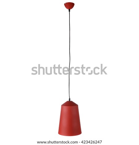 red chandelier isolated white background