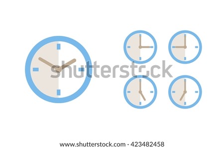 Time set icon. Clock set icon.