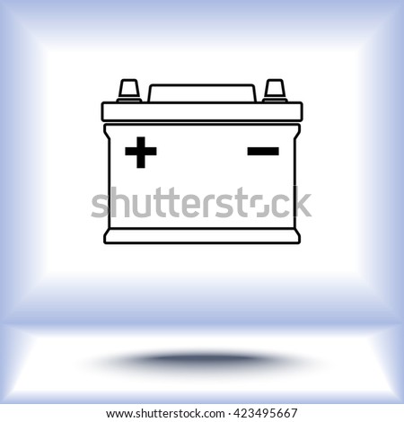 Car battery sign icon, vector illustration. Flat design style 