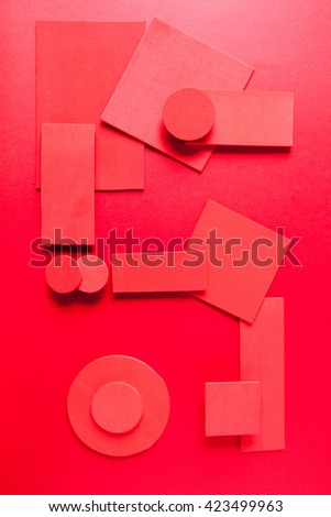 Vertical image monochrome geometric red background