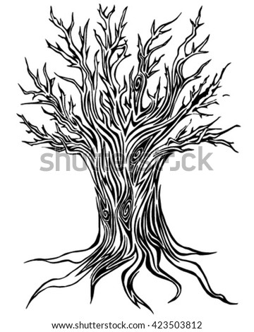illustration graphics tree silhouette white and black tattoo background