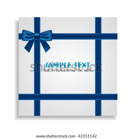 Blue Bow Around the Gift Card
