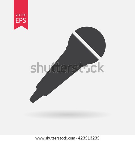 Microphone icon vector, Voice recorder, Interview, karaoke, audio jack sign Isolated on white background. Trendy Flat style for graphic design, logo, Web site, social media, UI, mobile app, EPS10