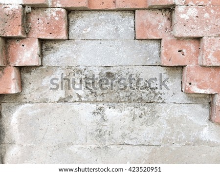 Decorative red brick on a wall texture