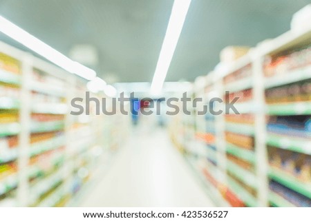 A blurred background, supermarket, shopping mall.