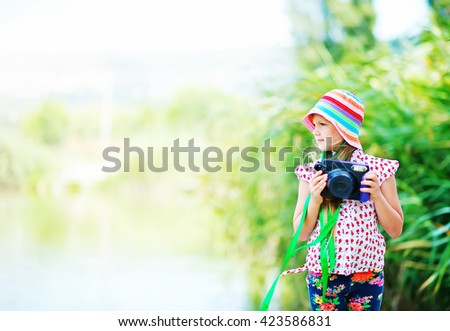 girl and photo camera