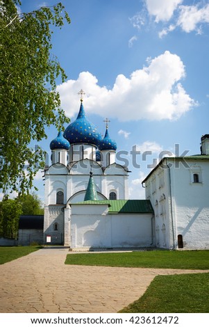 Suzdal Kremlin. Cathedral of the Nativity of the Virgin. Suzdal, Golden Ring of Russia. Suzdal is part of the Golden Ring of Russia and the UNESCO site.