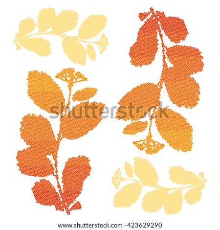 Leafs vector illustration. Elegance floral vector illustration. Background with leafs. Abstract geometric texture. Use for wallpaper, wrapping, invitation, graphics elements, etc.