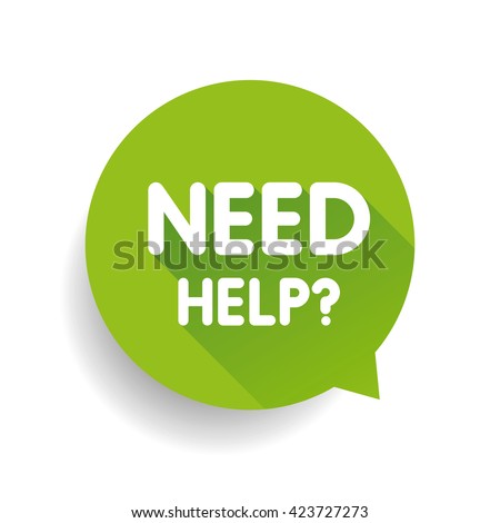 Need help? (question icon) Speech bubble vector green