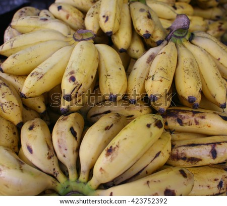 Stock of banana in market for sell.