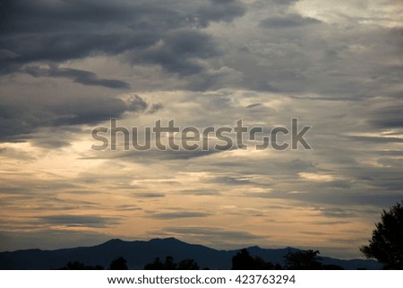 Sunlight in cloudy day background.