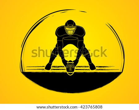 American football player front view graphic vector