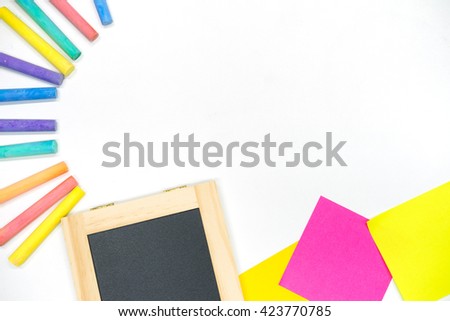 Mini blackboard and colorful shock drawing board