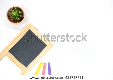 Mini blackboard, and colorful chalk