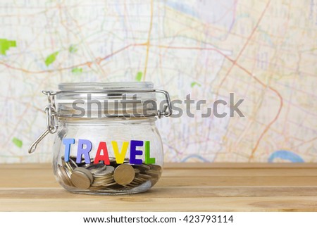 coins in a jar for travel 