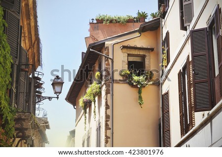 An old traditional houses in Rome - Italy