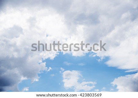 clouds in the blue sky. blue sky background