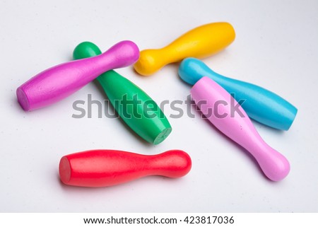 Colorful plastic skittles