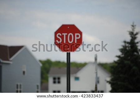 Stop Sign, Selective Focus 