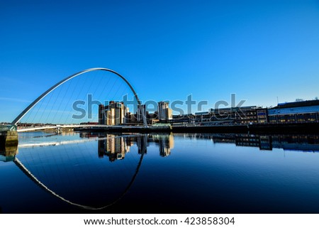 Millennium Bridge ,Newcastle,England  Royalty-Free Stock Photo #423858304
