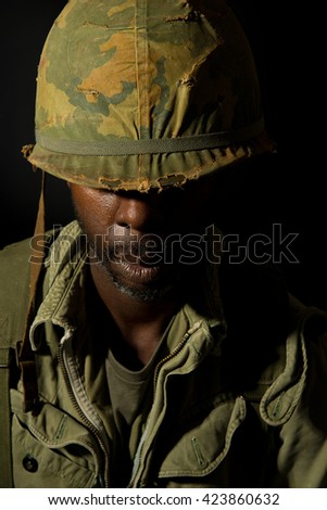 Combat Stressed American Soldier - Vietnam War