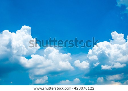 Colorful blue sky with white clouds in the daytime