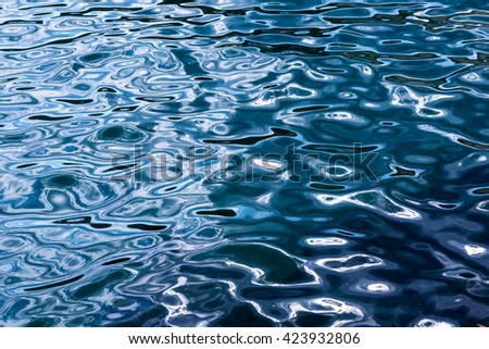 Light playing on the sea surface / Water surface / Sea surface / Water background / Blue water surface / Abstract blue water Royalty-Free Stock Photo #423932806