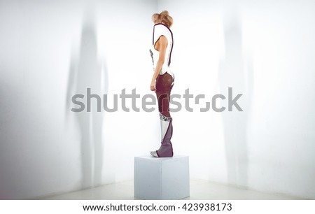 Girl in futuristic clothes