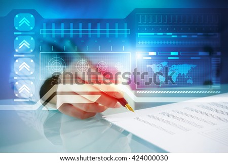 Woman signing papers