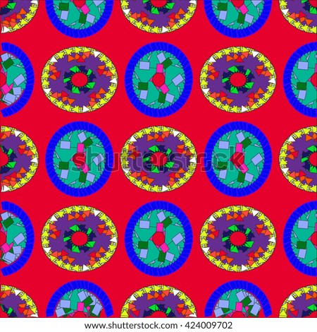 Seamless geometric pattern of bright colors pattern