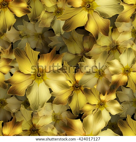 Flowers seamless pattern, vector illustration, clip-art