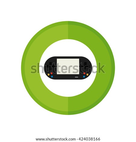 Isolated sticker with a videogame console on a white background