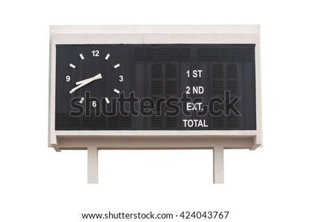scoreboard at soccer field isolated on white background .This has clipping path.