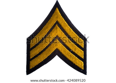 Gold Sergeant Stripes with white background. 