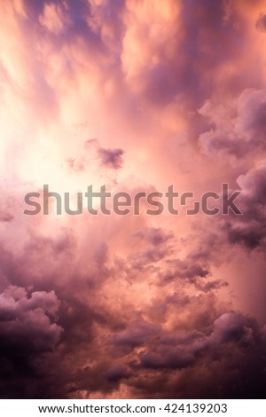 Stormy pink clouds