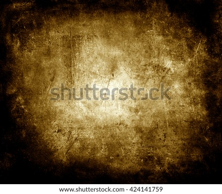 Beautiful abstract vintage grunge background with faded central area for your text or picture, scratched scary background with frame