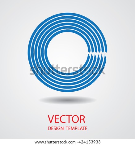 Abstract Logo Design Template. Modern Simple Logo Icon. Vector Illustration. Circle Stripes Shape.