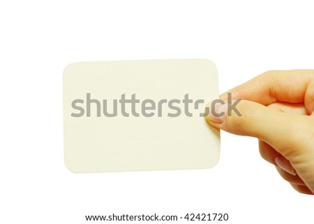 card blank in a hand