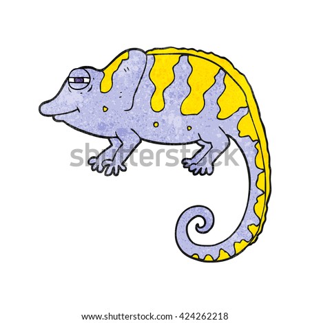 freehand textured cartoon chameleon